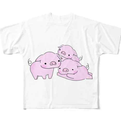 3匹のこぶた フルグラフィックTシャツ