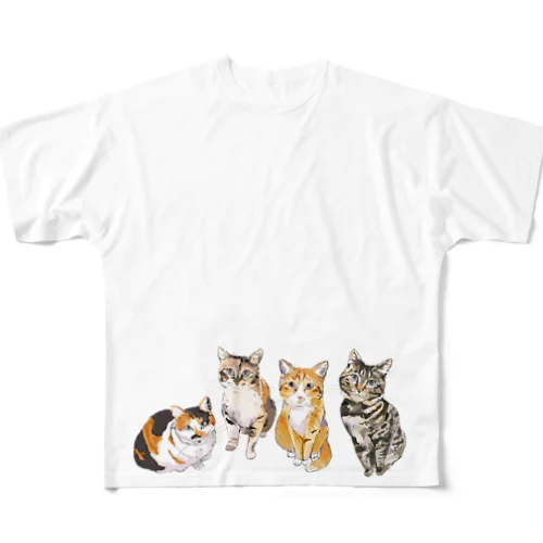 美猫四姉妹 フルグラフィックTシャツ