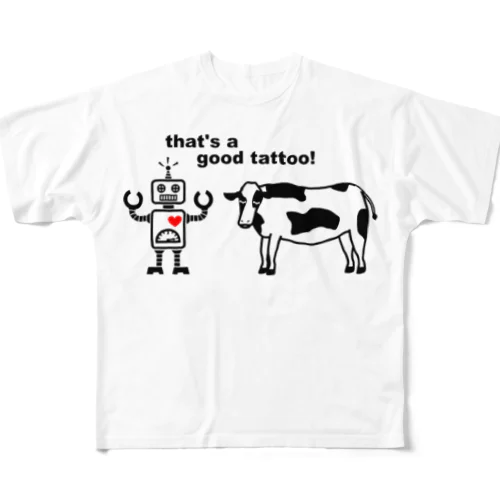 ウシとロボ All-Over Print T-Shirt