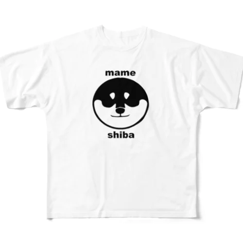 豆柴（丸） フルグラフィックTシャツ