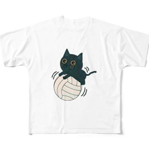 バレーボールの猫ちゃん フルグラフィックTシャツ