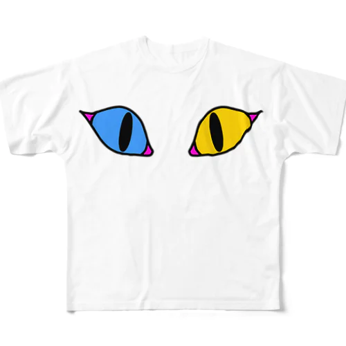 ねこおめめ All-Over Print T-Shirt