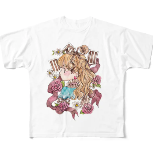 不思議の国のアリス×チョコレート/Atelier cinnamon All-Over Print T-Shirt