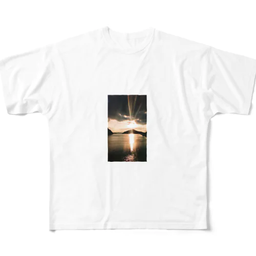 犬山の夕日 フルグラフィックTシャツ