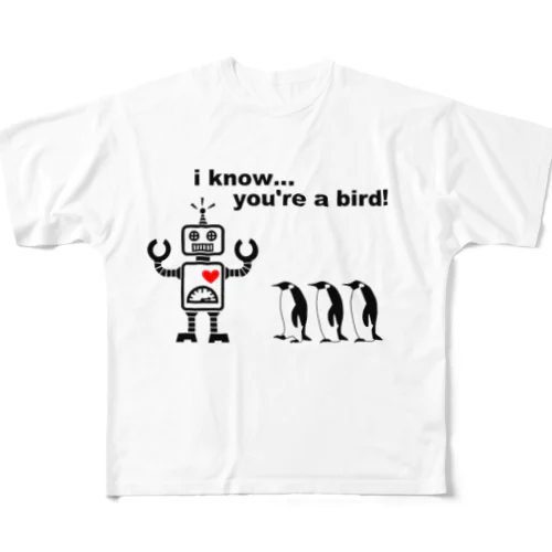 ペンギンとロボ All-Over Print T-Shirt