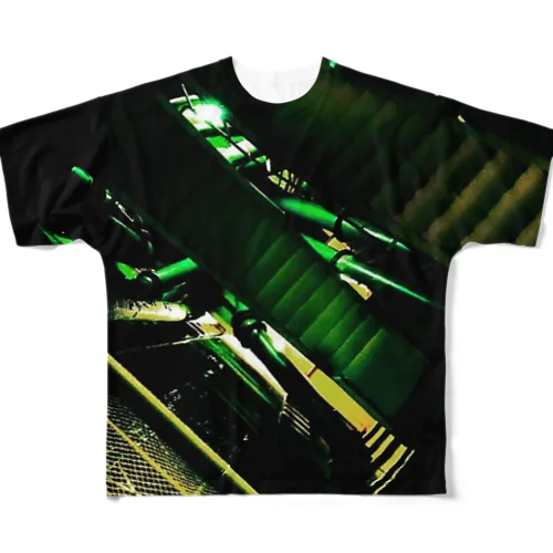 #ruins wearll(green) フルグラフィックTシャツ