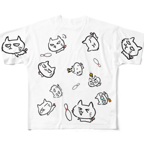 ゆるキャットいっぱい All-Over Print T-Shirt