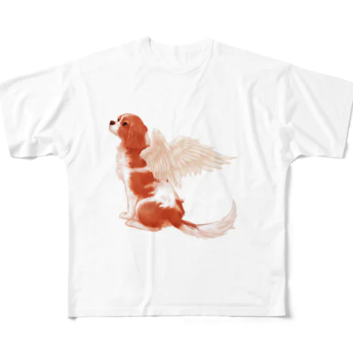天使犬のルーチェ フルグラフィックTシャツ
