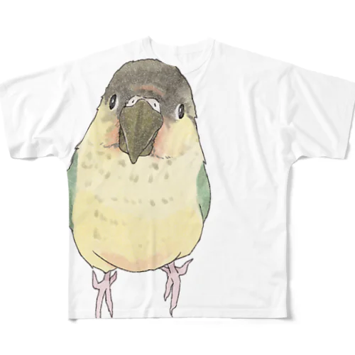 可愛いウロコメキシコインコちゃん【まめるりはことり】 All-Over Print T-Shirt