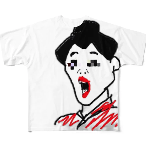 芸妓(○梅)モザイク フルグラフィックTシャツ