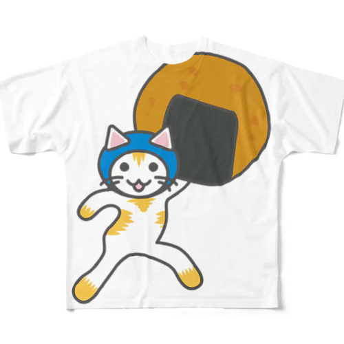 せんべいねこ フルグラフィックTシャツ