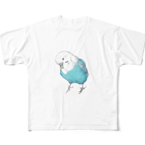 [森図鑑]セキセイインコ オパーリン フルグラフィックTシャツ