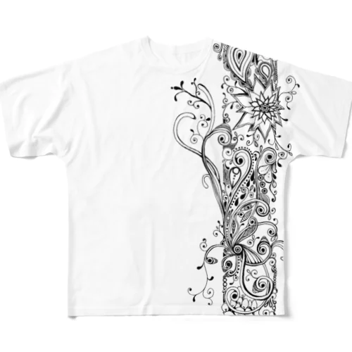 縦ライン All-Over Print T-Shirt