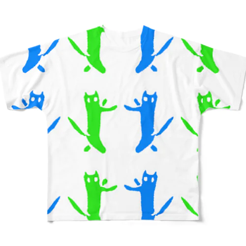 踊るねこ All-Over Print T-Shirt