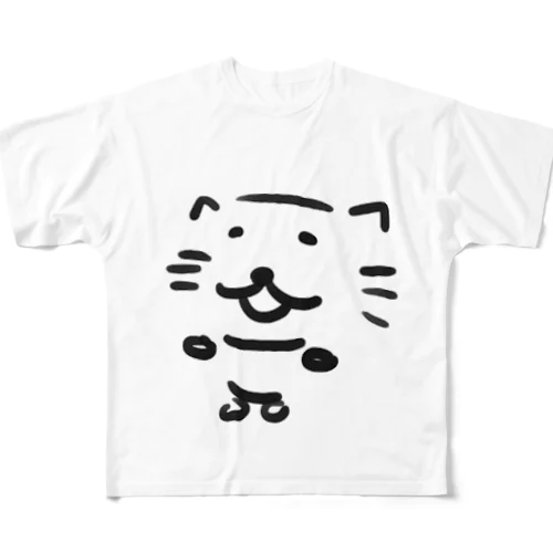 2足歩行ネコ フルグラフィックTシャツ