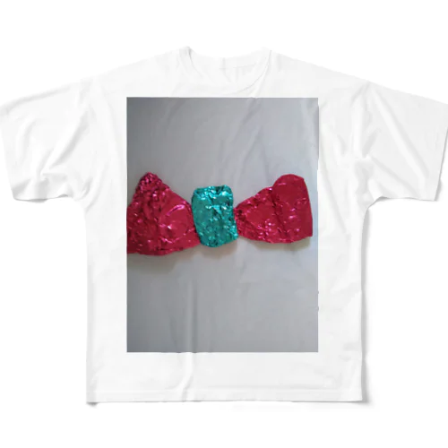 キラキラ立体リボン All-Over Print T-Shirt