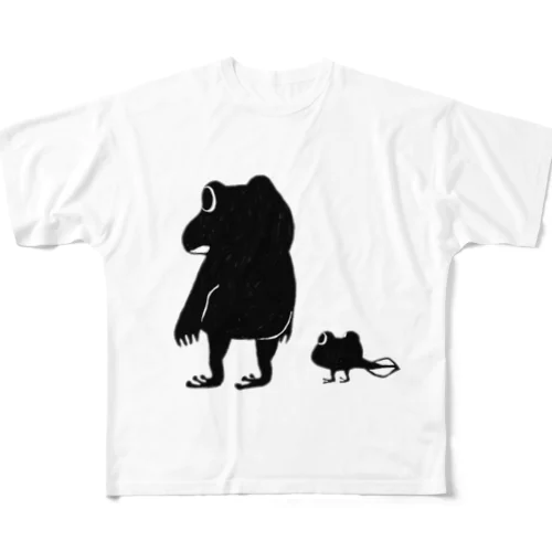 絆を感じ合うカエル All-Over Print T-Shirt