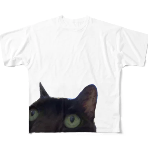 ドアップねこ フルグラフィックTシャツ