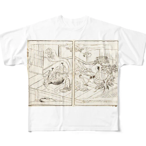 夢応の鯉魚（裏写り低減版）L All-Over Print T-Shirt