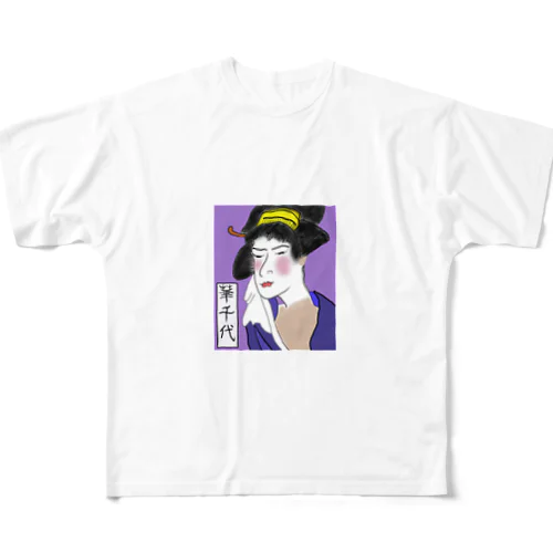 JUNSEN（純仙）華千代　はなちよ　hanachiyo フルグラフィックTシャツ