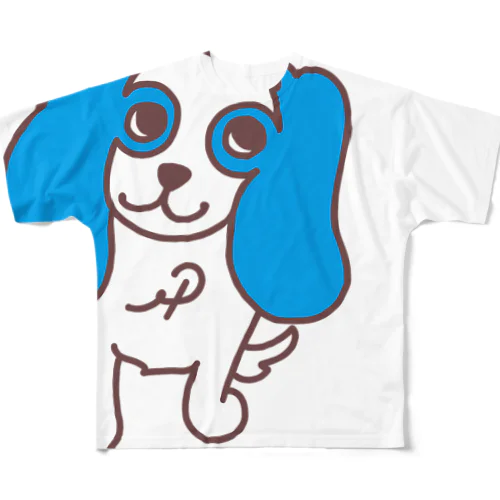 パンキーくん（ブルー） 풀그래픽 티셔츠