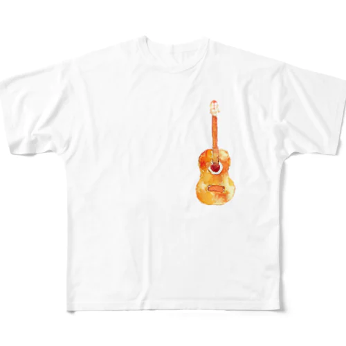 ギター(orange) フルグラフィックTシャツ