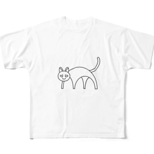 イカク「ネコ」 フルグラフィックTシャツ