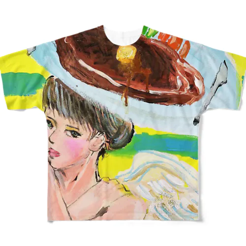 ステーキガール All-Over Print T-Shirt