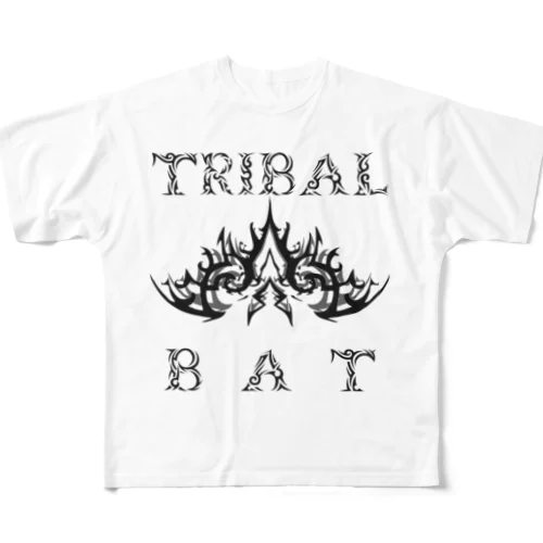 TRIBAL☆BAT LAYERED BLK All-Over Print T-Shirt