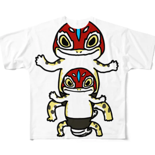 MASKEDゲッコー威嚇のすがた フルグラフィックTシャツ