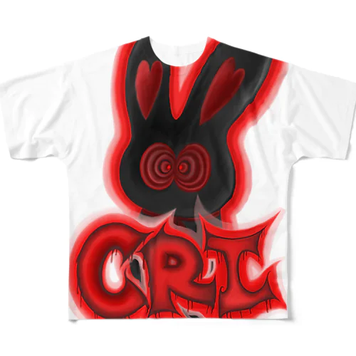 Crazy Rabbit Shop Ikeda red フルグラフィックTシャツ フルグラフィックTシャツ