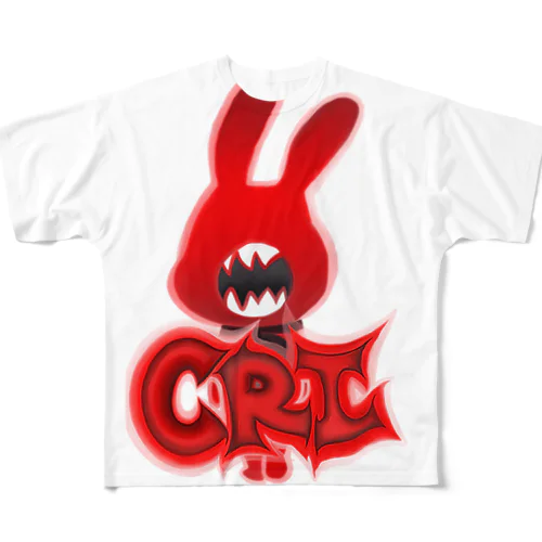 Crazy Rabbit Shop Ikeda GaoGaored フルグラフィックTシャツ All-Over Print T-Shirt