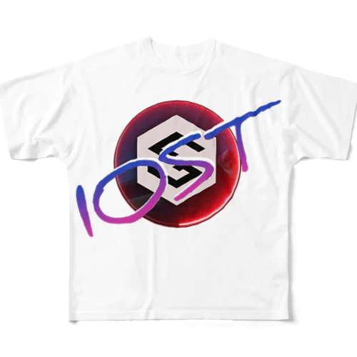 IOST【ホッパーデザイン】グラデーション（紫） フルグラフィックTシャツ