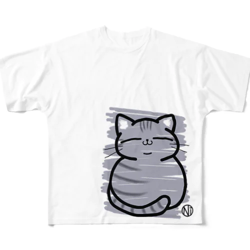 ねこNiコ(まんまるアメショ) All-Over Print T-Shirt