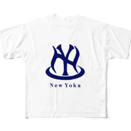 入浴 NY NewYoku コン色大ロゴ フルグラフィックTシャツ
