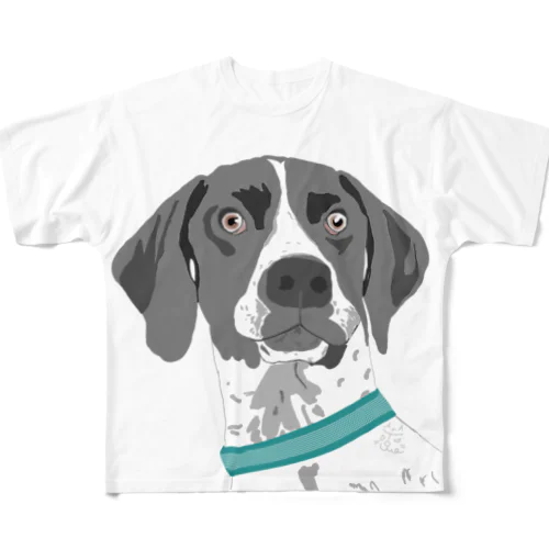 E・ポインター　斑介　犬 フルグラフィックTシャツ