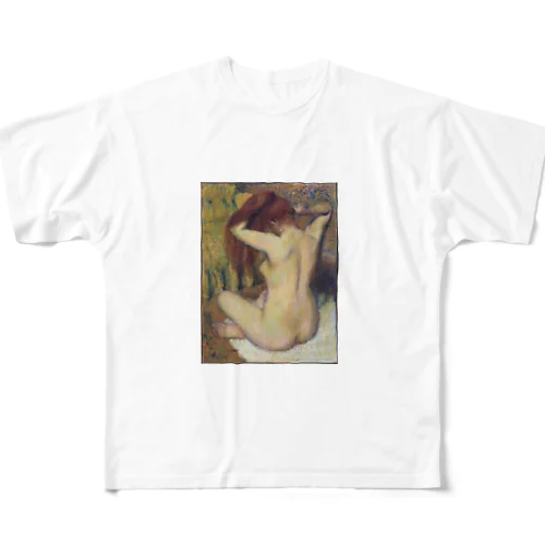 エドガー・ドガ 　/　彼女の髪をとかす女性　Woman Combing Her Hair ca. 1888–90 All-Over Print T-Shirt