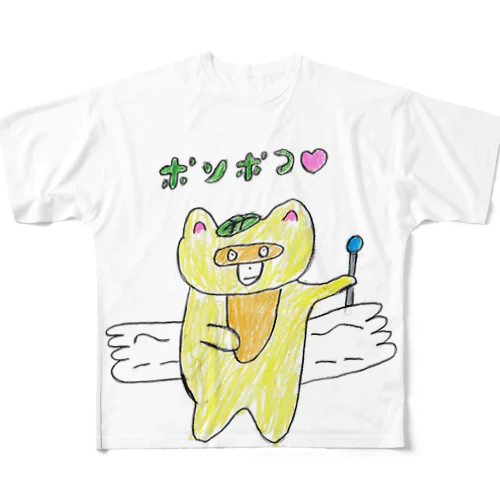 ぽんぽこ天使 フルグラフィックTシャツ