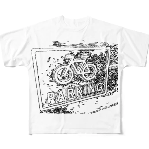 PARKING（モノクロver.） フルグラフィックTシャツ