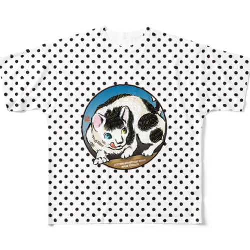 眠らない猫控えめ All-Over Print T-Shirt