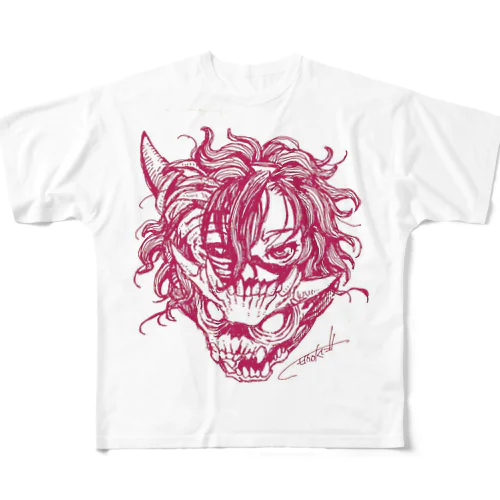 鬼面組ガール All-Over Print T-Shirt