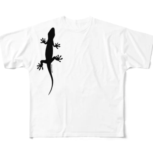 lizard（ヤモリ 풀그래픽 티셔츠