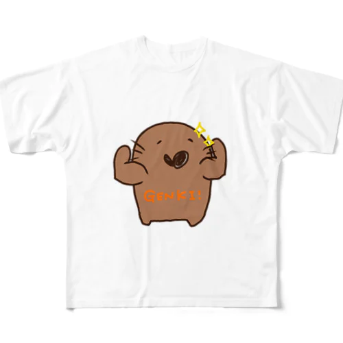 もぐパイセン げんき！ フルグラフィックTシャツ