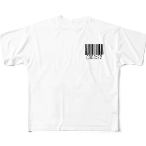 code:22《バーコード…BLACK》 All-Over Print T-Shirt