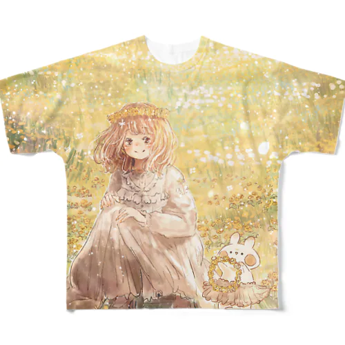 たんぽぽ畑 All-Over Print T-Shirt