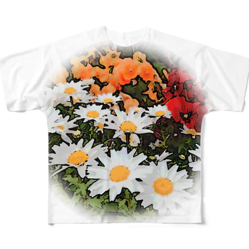 Flower Garden 丸枠ver. All-Over Print T-Shirt