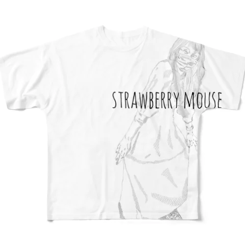 strawberry mouse フルグラフィックTシャツ