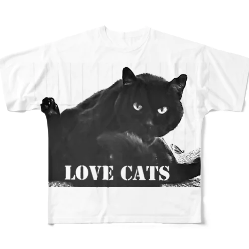 LOVE CATS Cpain フルグラフィックTシャツ