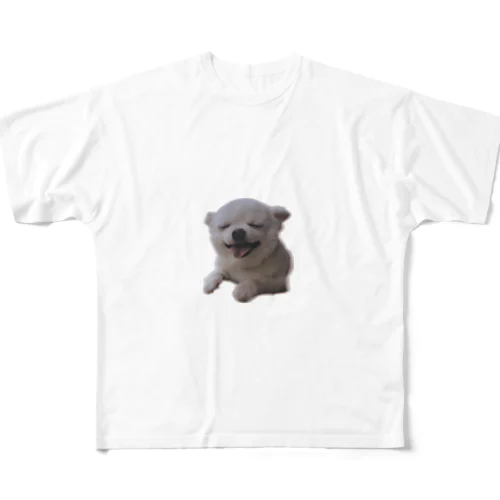 丸めの犬 All-Over Print T-Shirt