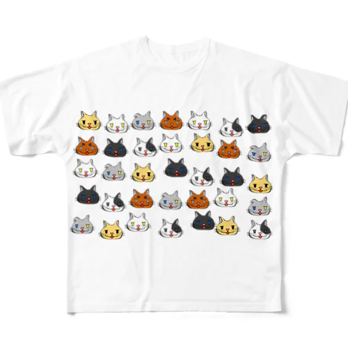 ねこねこコレクション フルグラフィックTシャツ